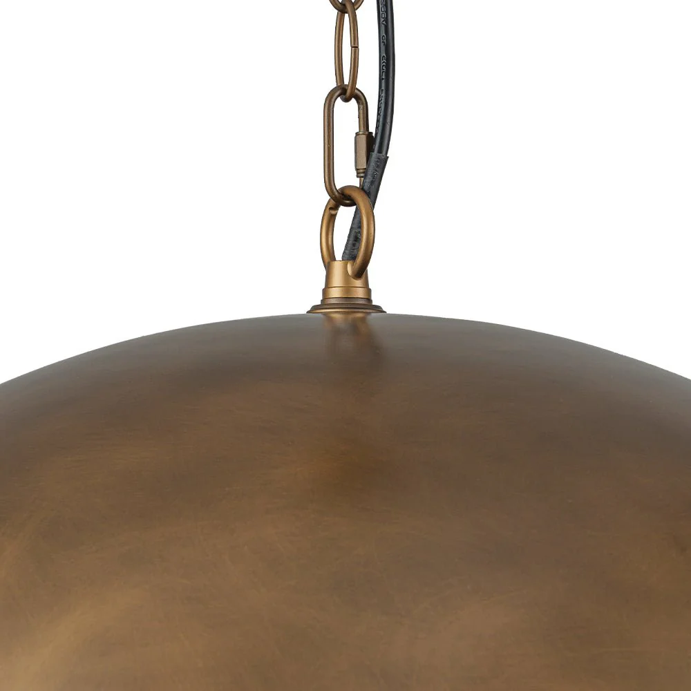 Oversized Vintage Bronze Metal Dome Pendant Light - Image 15
