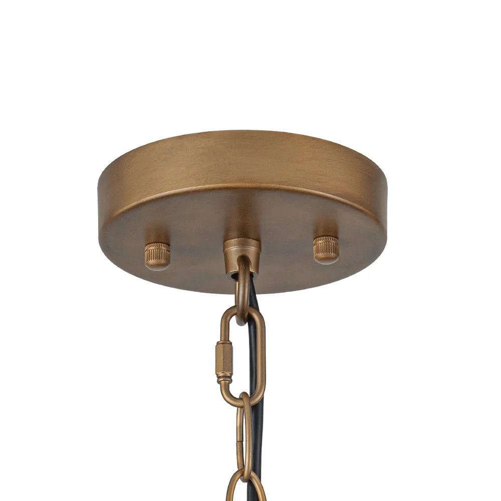 Oversized Vintage Bronze Metal Dome Pendant Light - Image 16