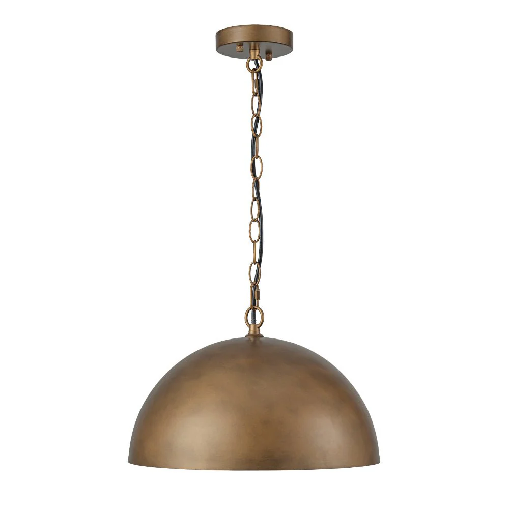 Oversized Vintage Bronze Metal Dome Pendant Light - Image 22