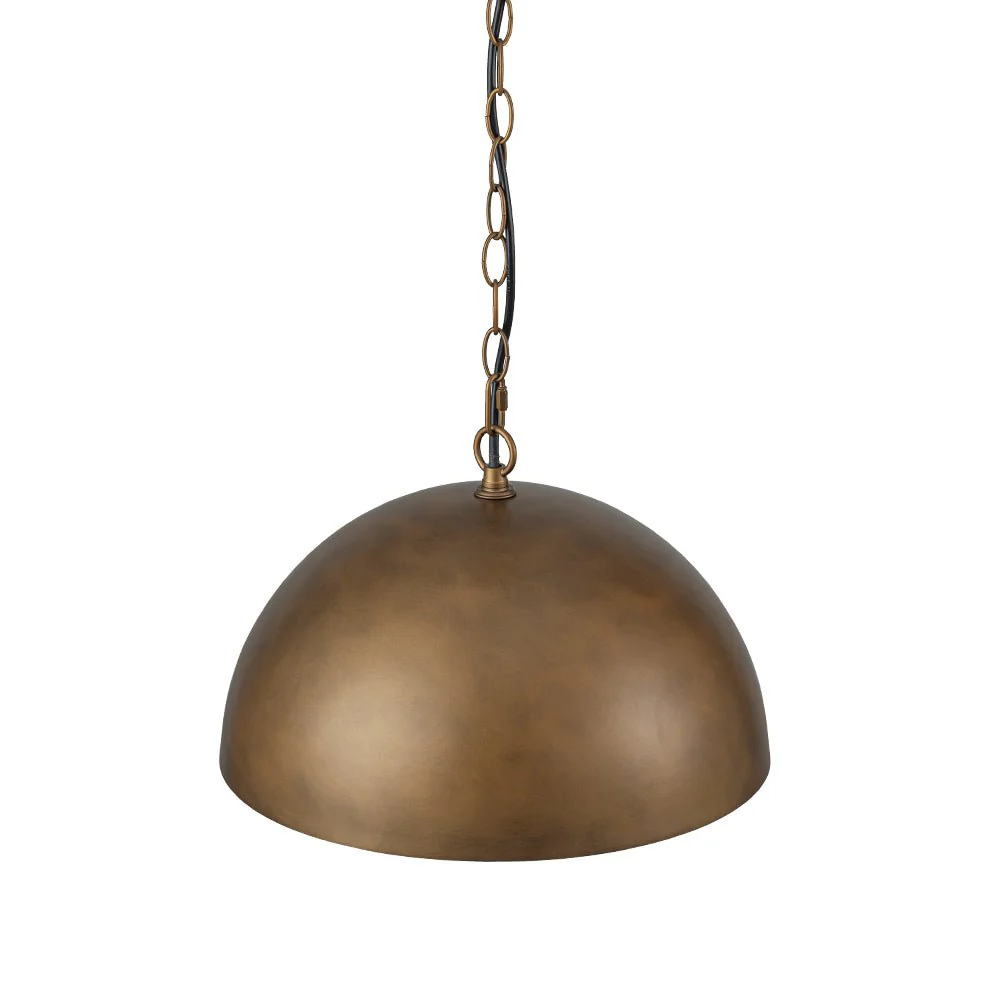 Oversized Vintage Bronze Metal Dome Pendant Light - Image 23