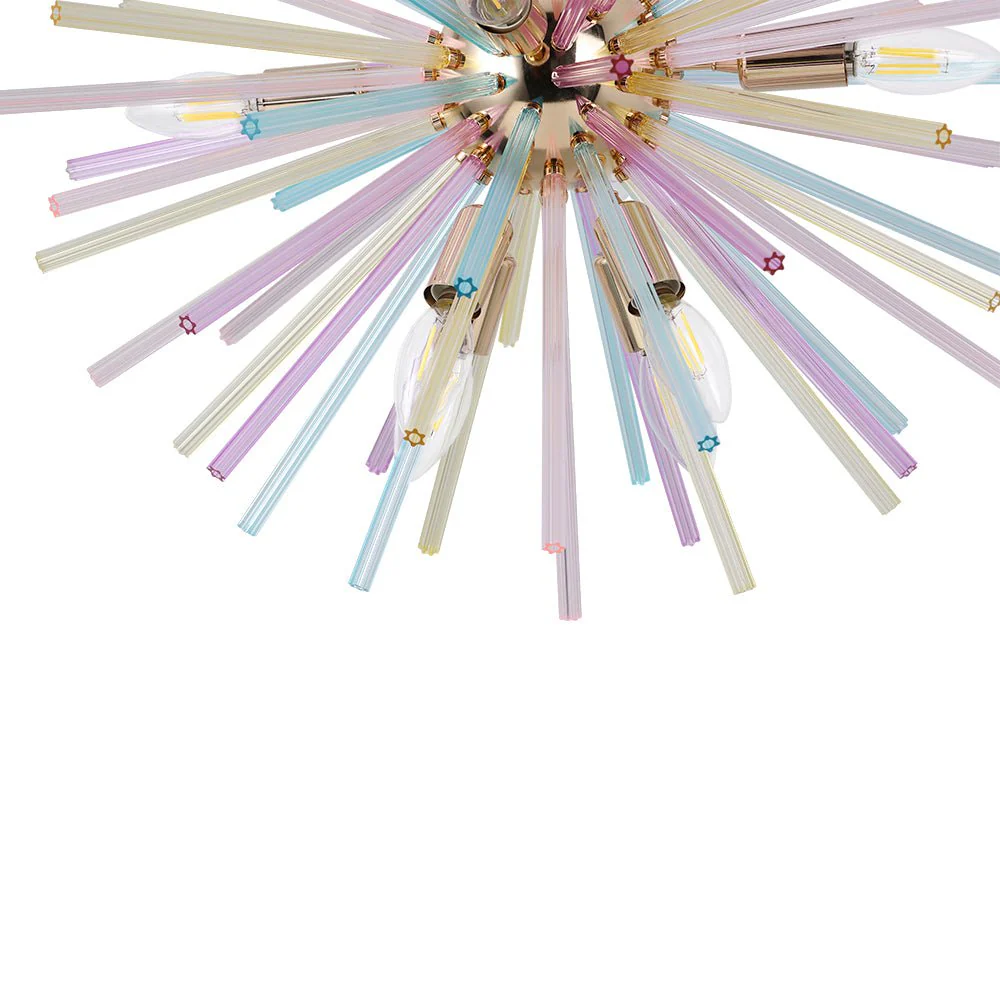 (OpenBox) Pop Art Colorful Tube 12-Light Sunburst Chandelier - Image 10