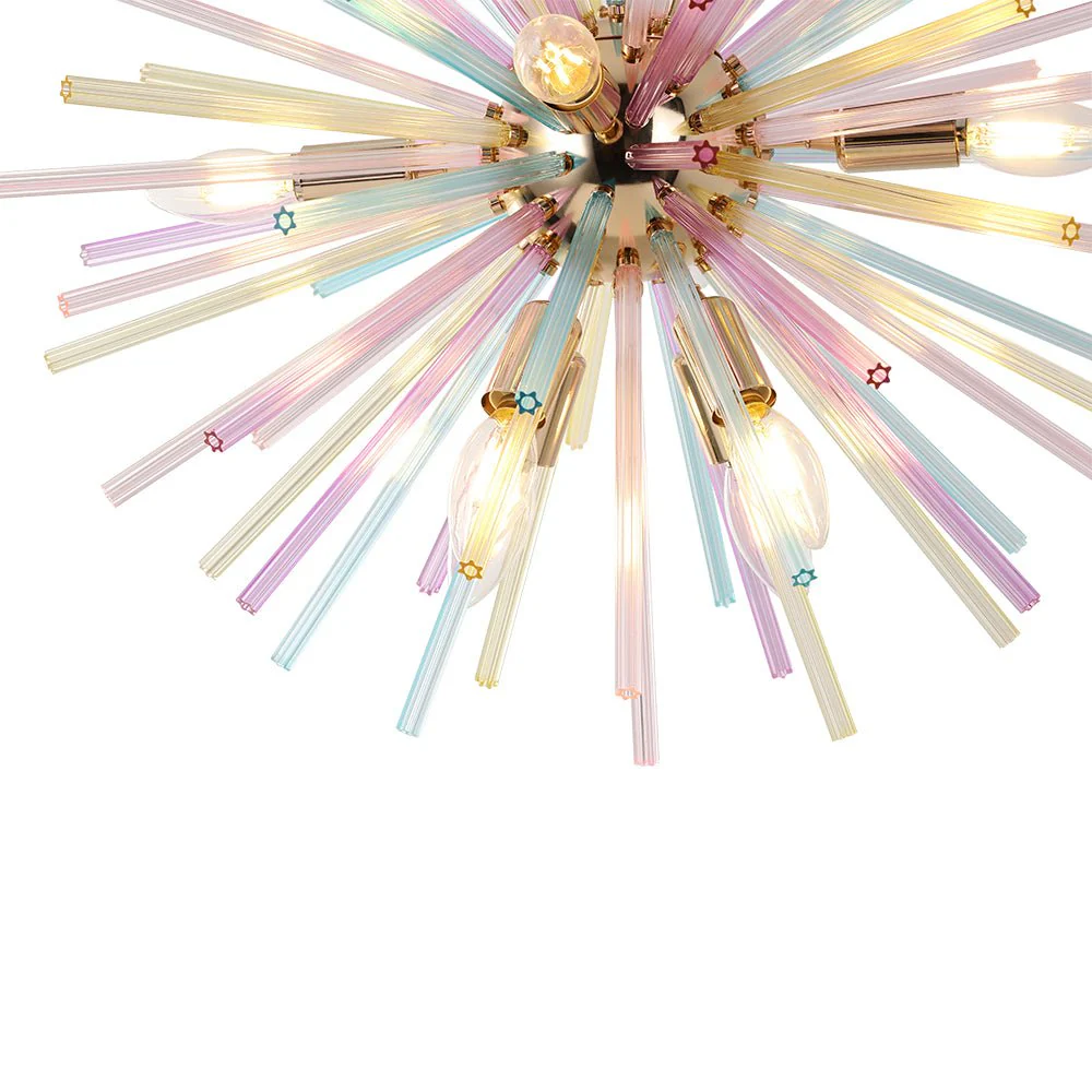 (OpenBox) Pop Art Colorful Tube 12-Light Sunburst Chandelier - Image 11