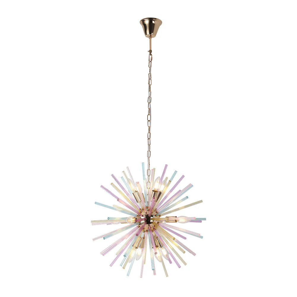 (OpenBox) Pop Art Colorful Tube 12-Light Sunburst Chandelier - Image 3