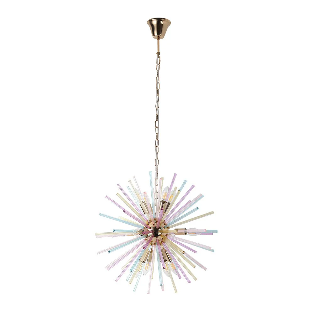(OpenBox) Pop Art Colorful Tube 12-Light Sunburst Chandelier - Image 4