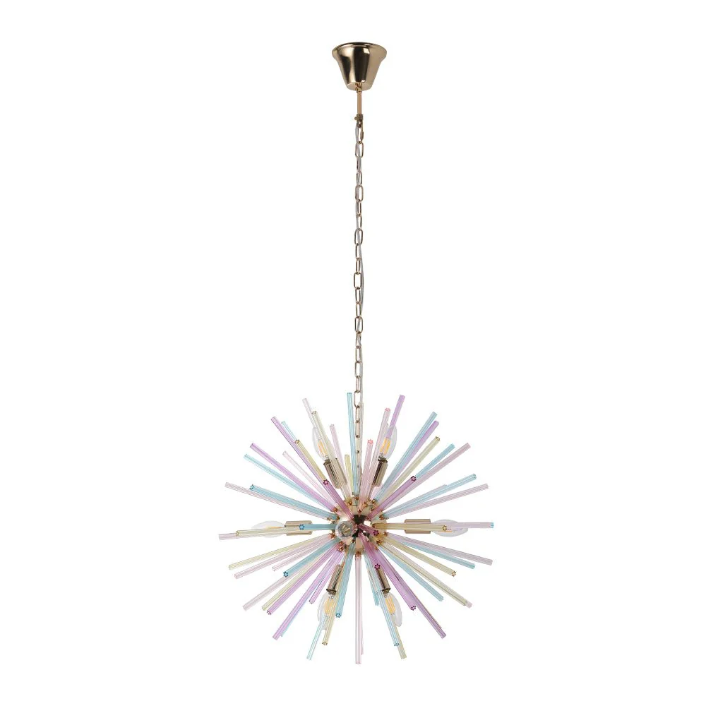 (OpenBox) Pop Art Colorful Tube 12-Light Sunburst Chandelier - Image 6