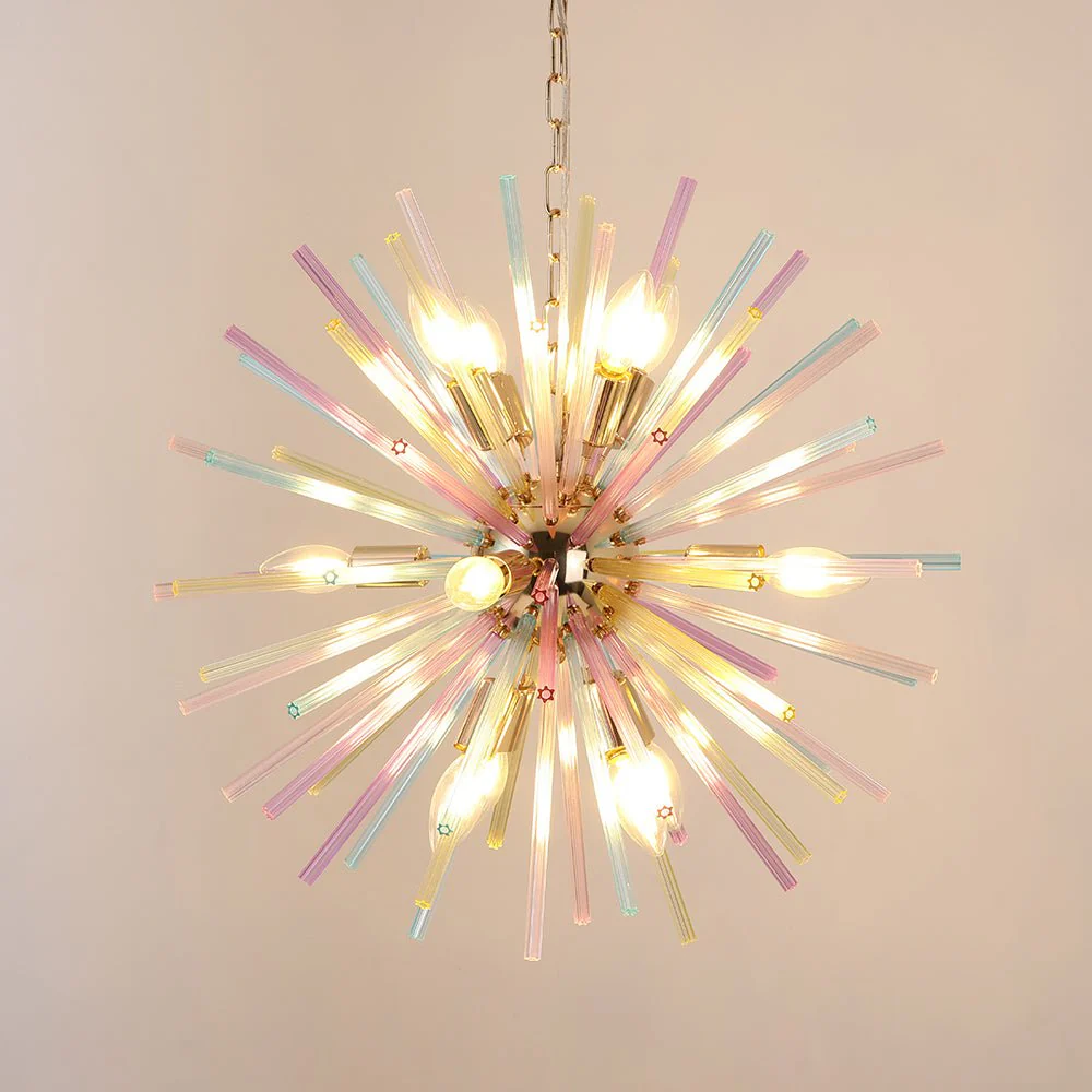 (OpenBox) Pop Art Colorful Tube 12-Light Sunburst Chandelier - Image 7