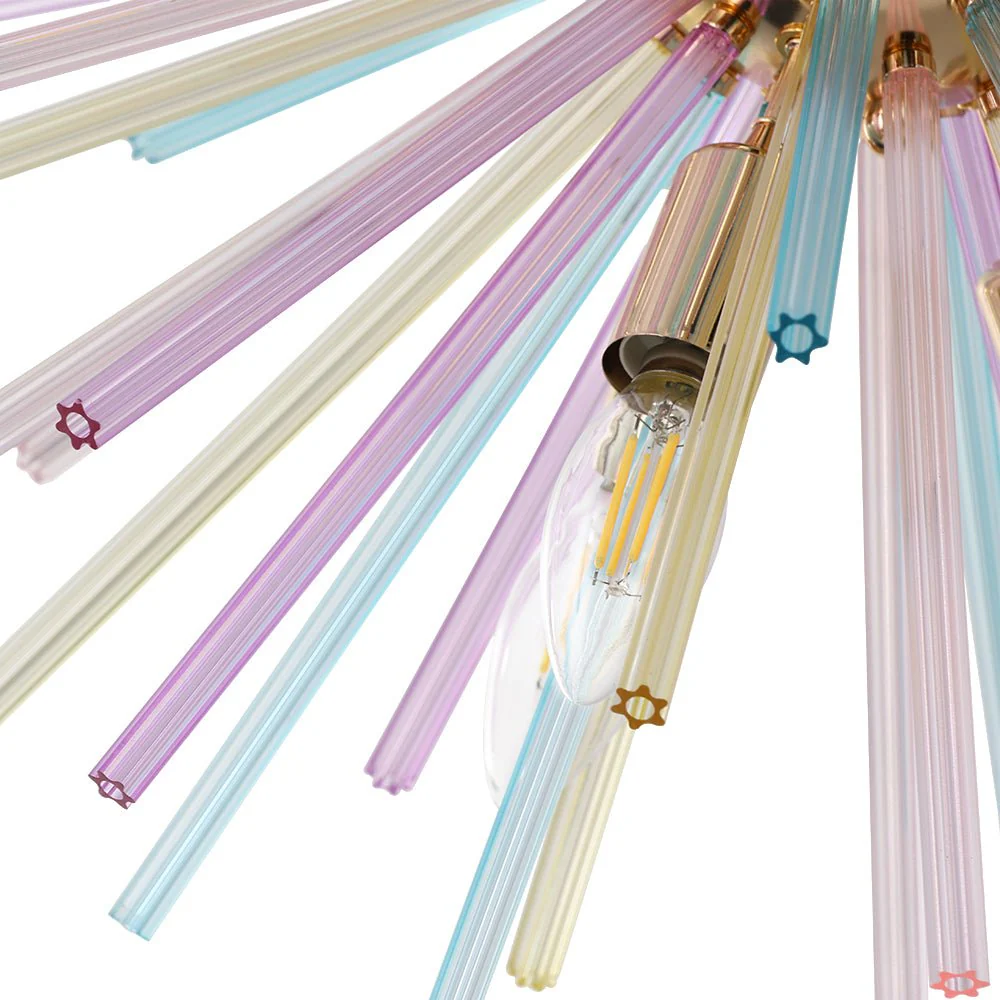 (OpenBox) Pop Art Colorful Tube 12-Light Sunburst Chandelier - Image 8