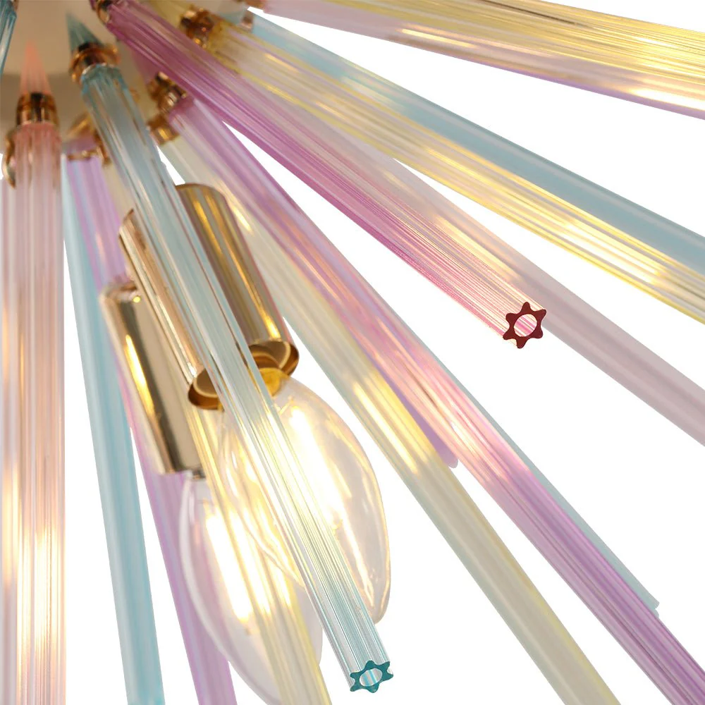 (OpenBox) Pop Art Colorful Tube 12-Light Sunburst Chandelier - Image 9