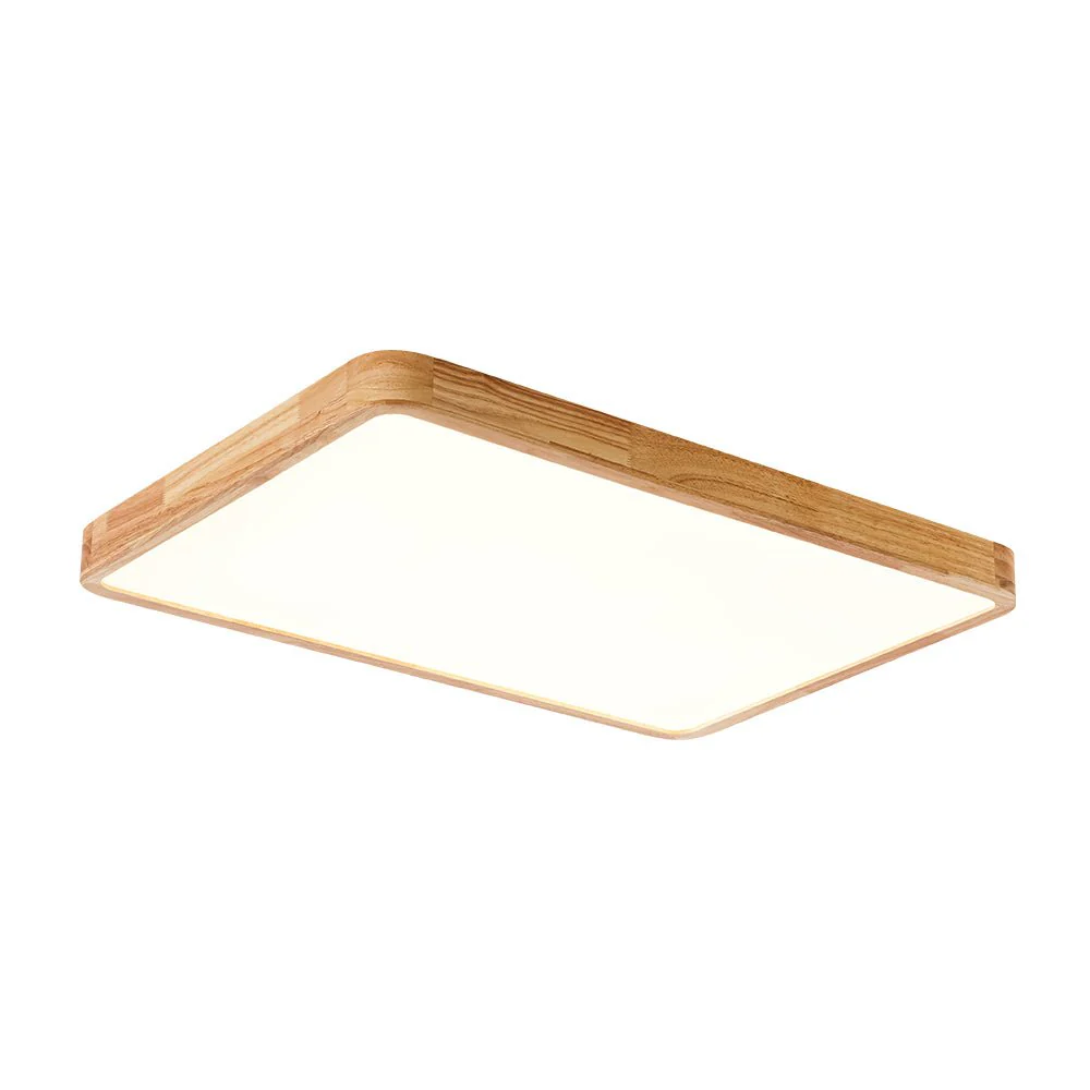 (OpenBox) Rectangle Wooden Dimmable LED Flush Mount Ceiling Light - Image 10