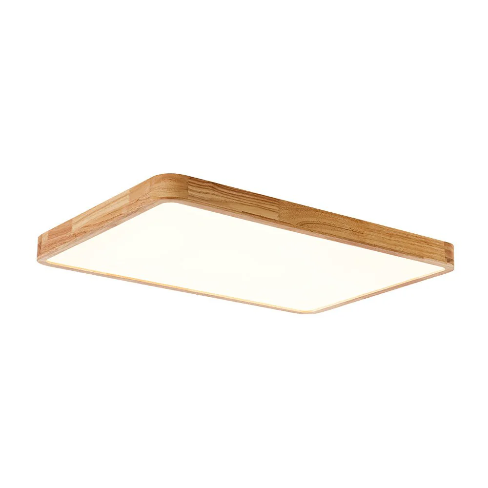 (OpenBox) Rectangle Wooden Dimmable LED Flush Mount Ceiling Light - Image 11
