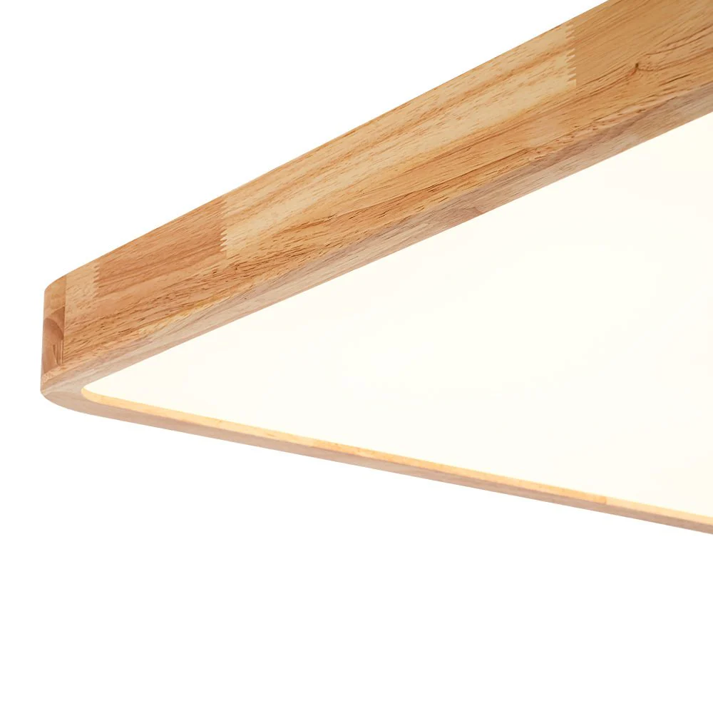 (OpenBox) Rectangle Wooden Dimmable LED Flush Mount Ceiling Light - Image 14