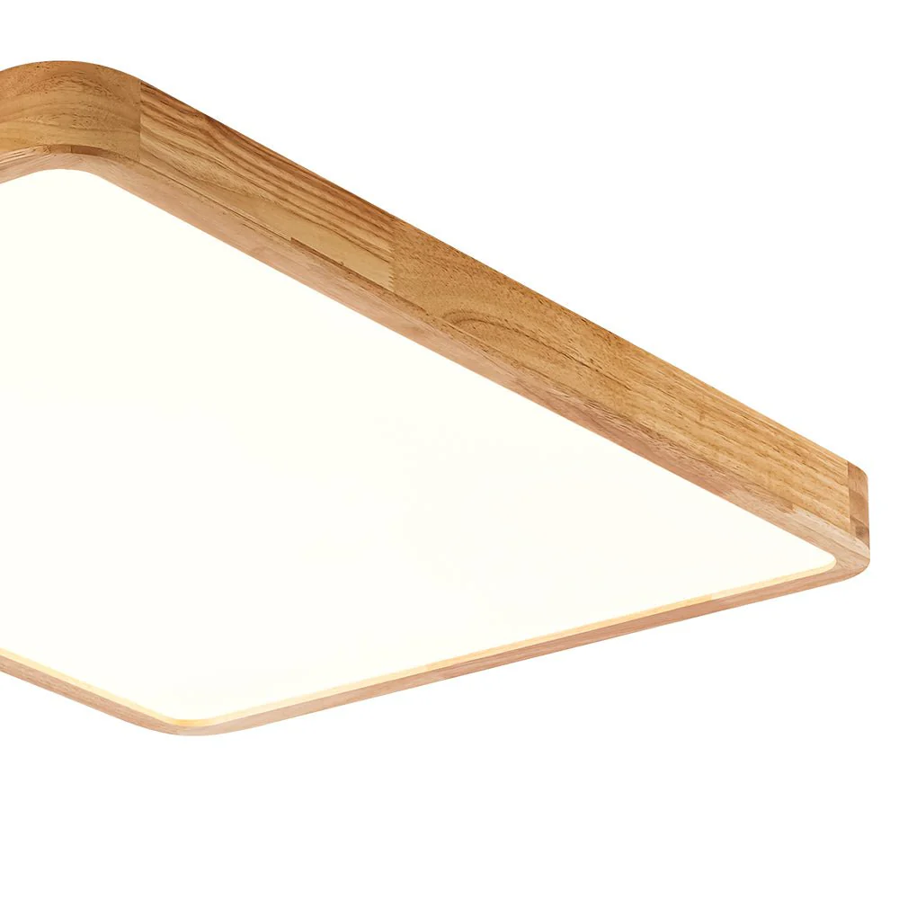 (OpenBox) Rectangle Wooden Dimmable LED Flush Mount Ceiling Light - Image 16