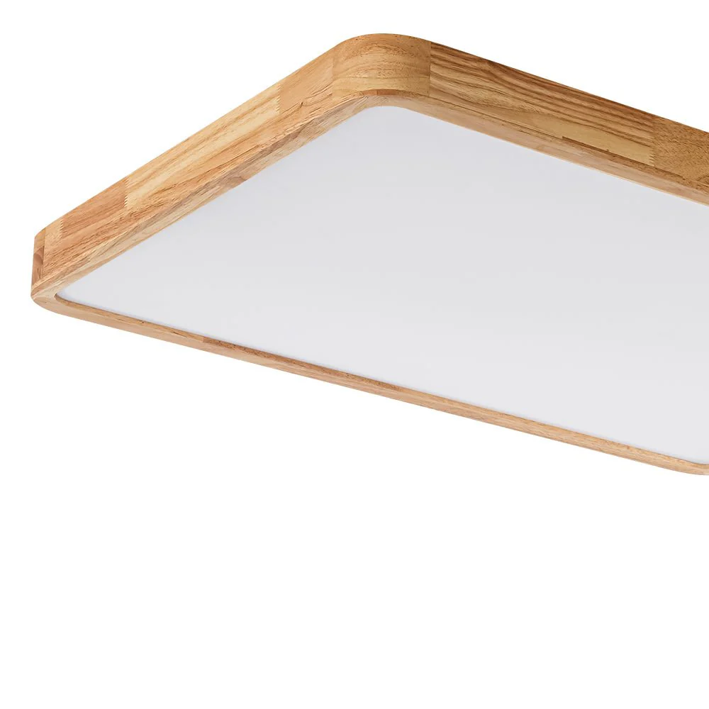(OpenBox) Rectangle Wooden Dimmable LED Flush Mount Ceiling Light - Image 17
