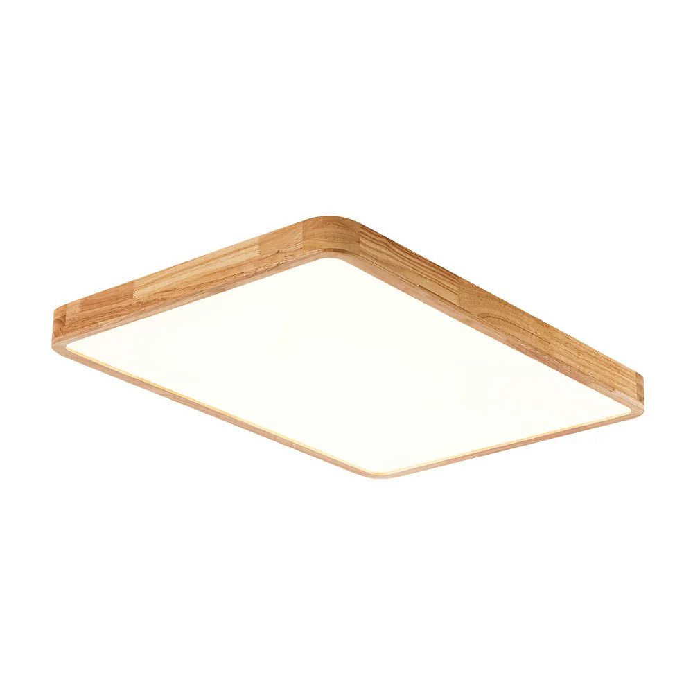 (OpenBox) Rectangle Wooden Dimmable LED Flush Mount Ceiling Light - Image 8