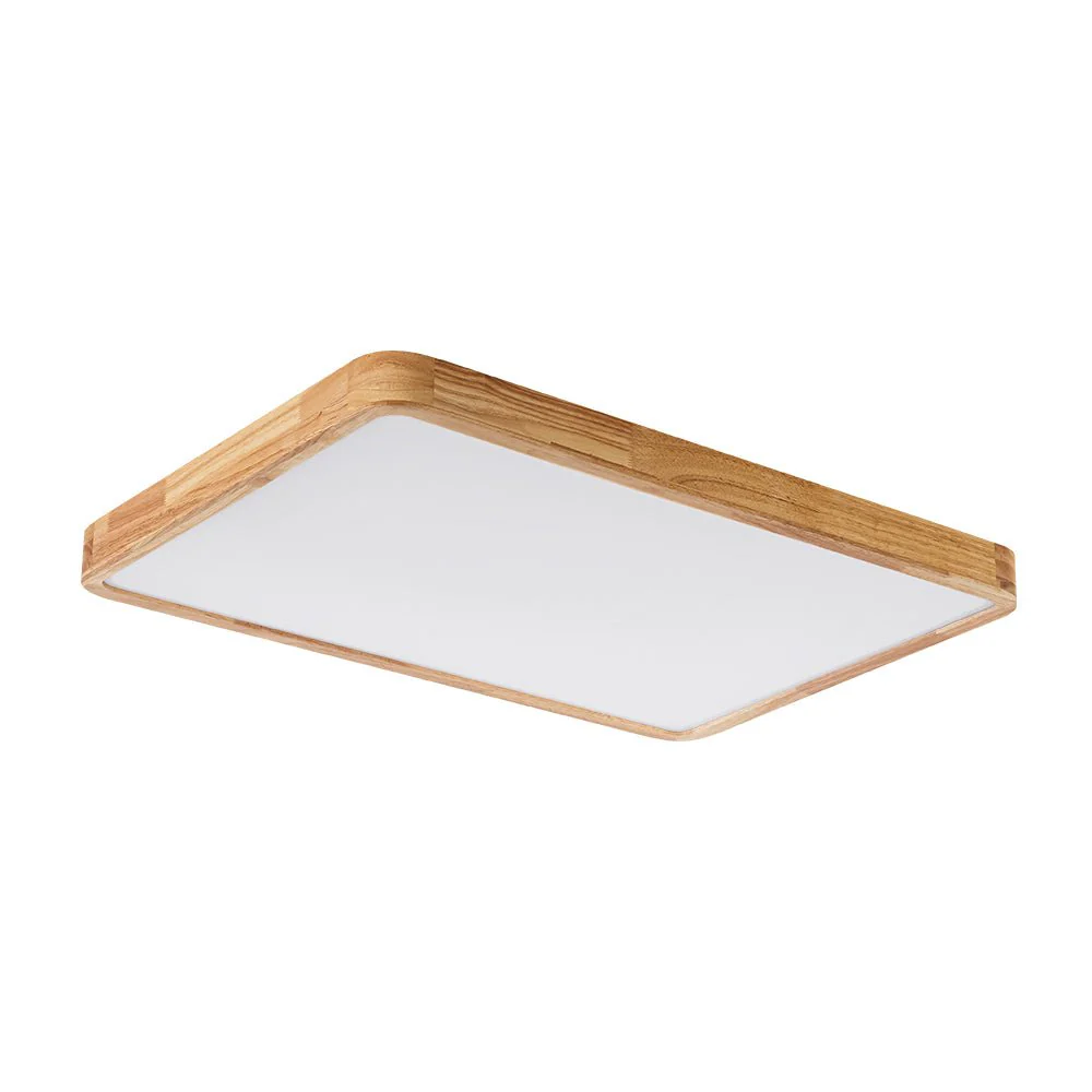 (OpenBox) Rectangle Wooden Dimmable LED Flush Mount Ceiling Light - Image 9