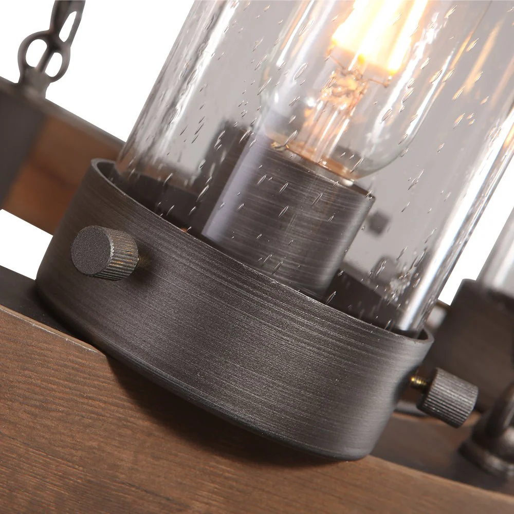 Rustic 6-Light Wagon Wheel Chandelier - Image 7