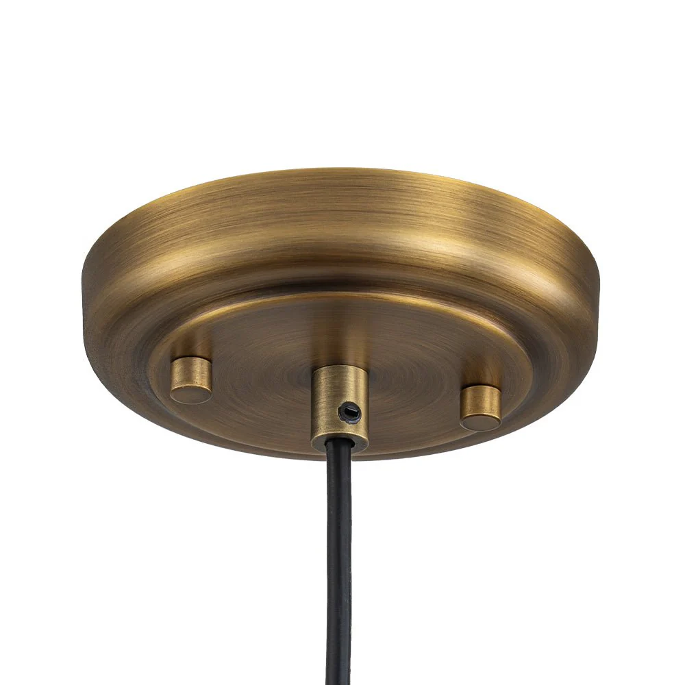 Rustic Brown 1-Light Oversized Flat Dome Pendant Light - Image 11