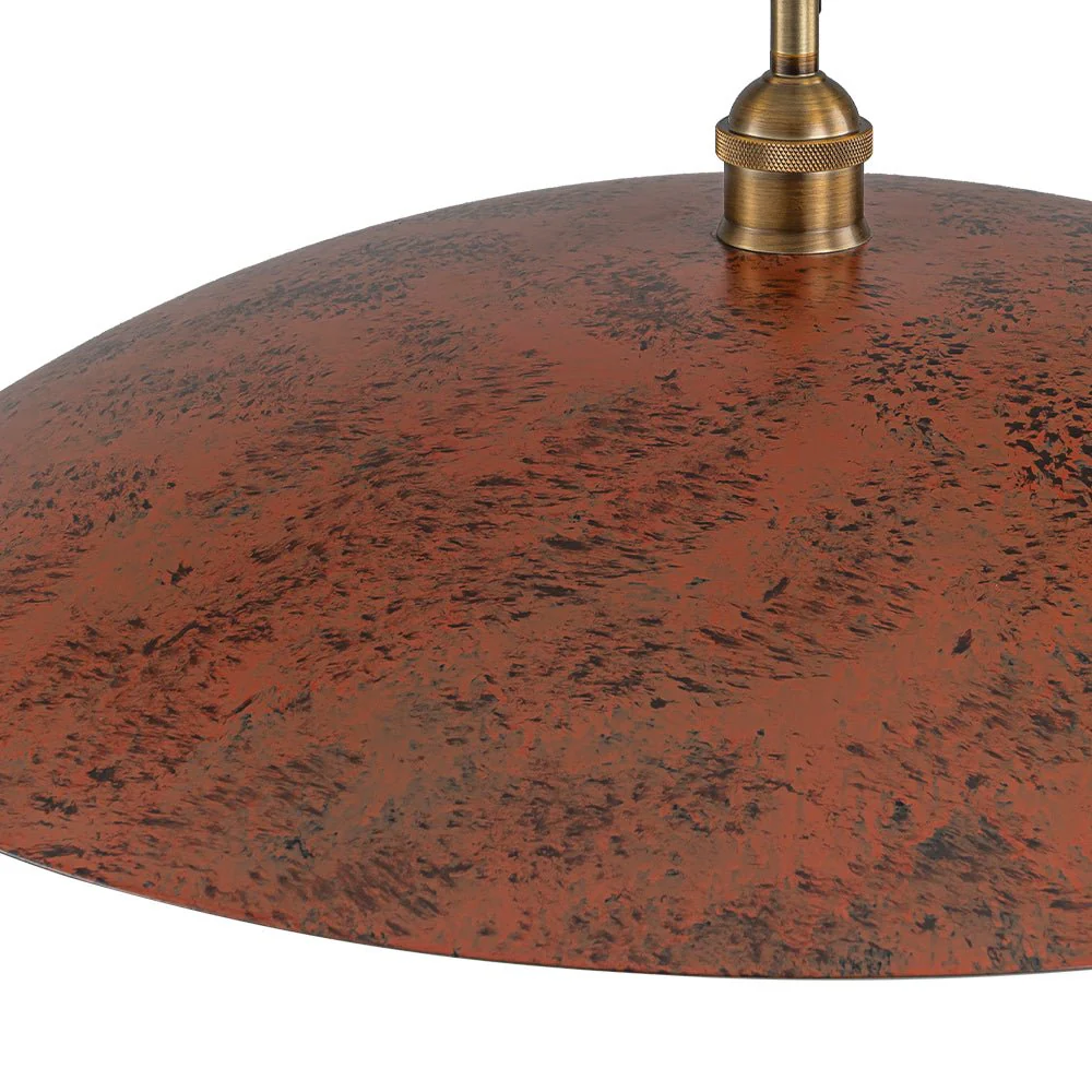 Rustic Brown 1-Light Oversized Flat Dome Pendant Light - Image 15