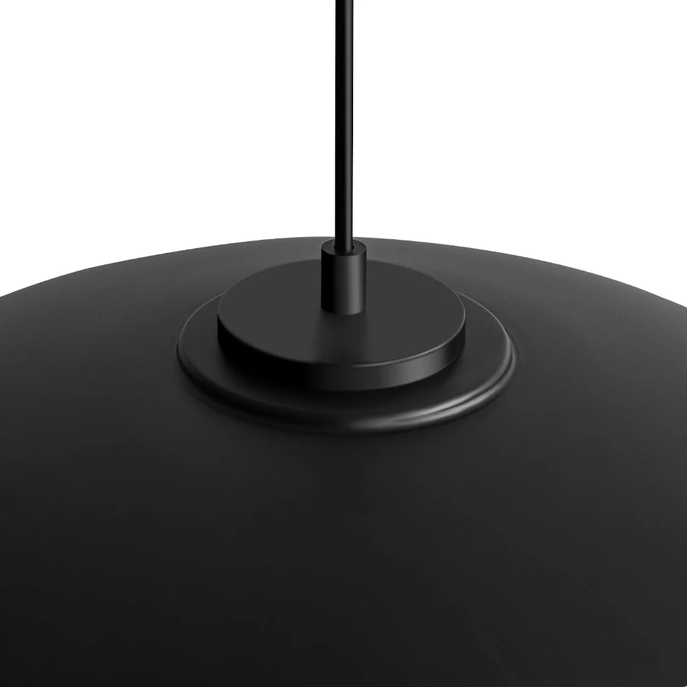 Scandinavian Retro Oversized Black Gold Flat Dome Metal Pendant - Image 11