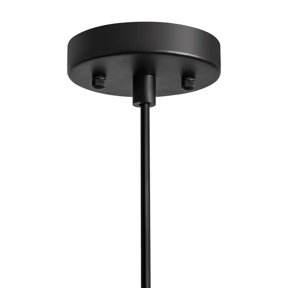 Scandinavian Retro Oversized Black Gold Flat Dome Metal Pendant - Image 12