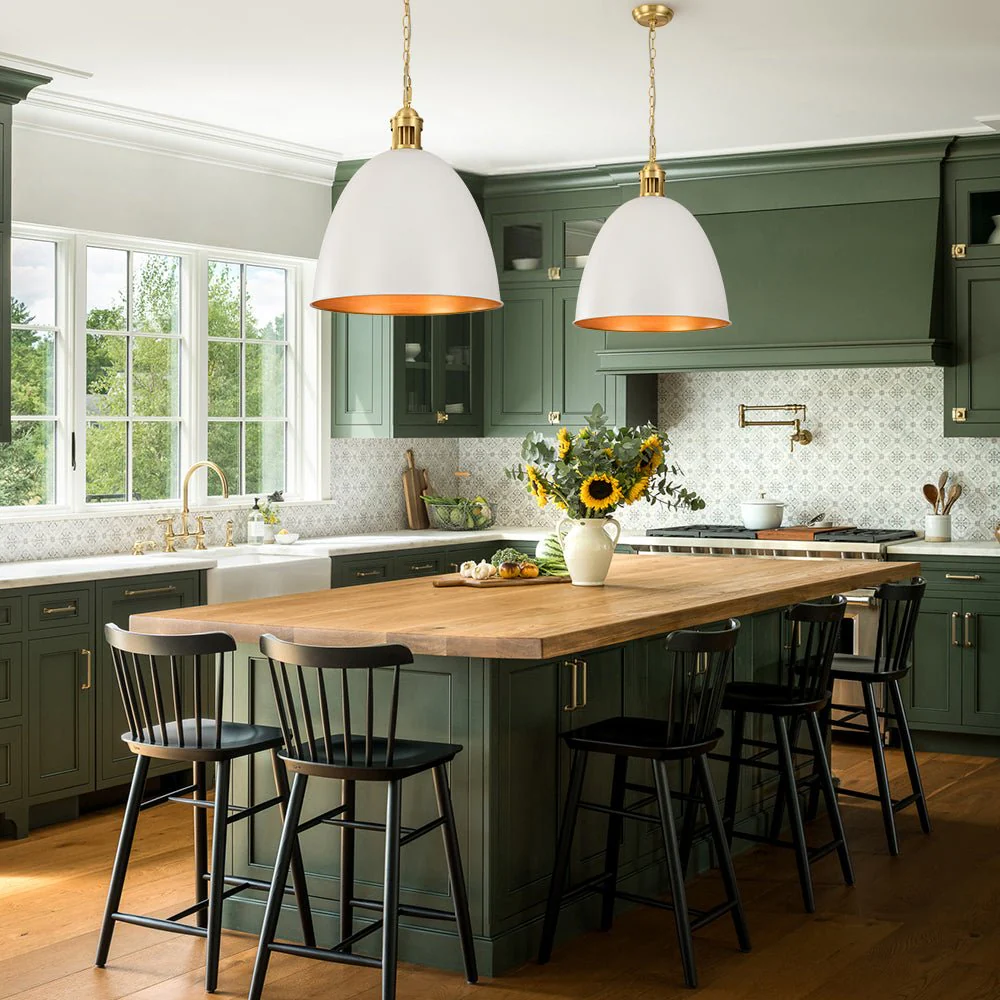 (OpenBox) Vintage Luxe Farmhouse Large Iron Bell Pendant Light - Image 3