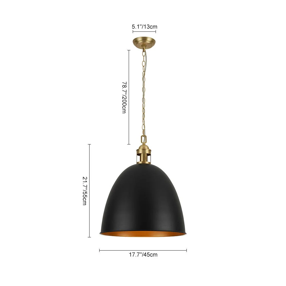 (OpenBox) Vintage Luxe Farmhouse Large Iron Bell Pendant Light - Image 8