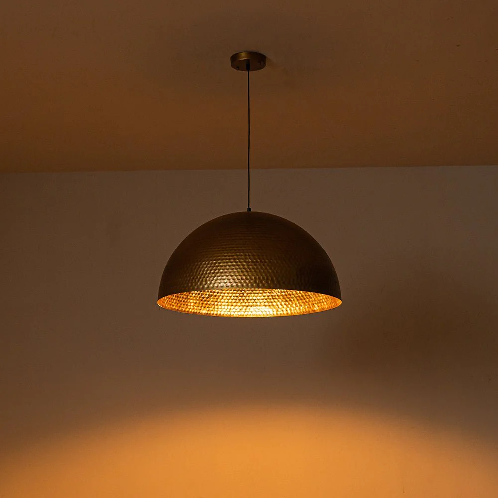 (OpenBox) Vintage Luxe Oversized Hammered Dome Pendant - Image 14