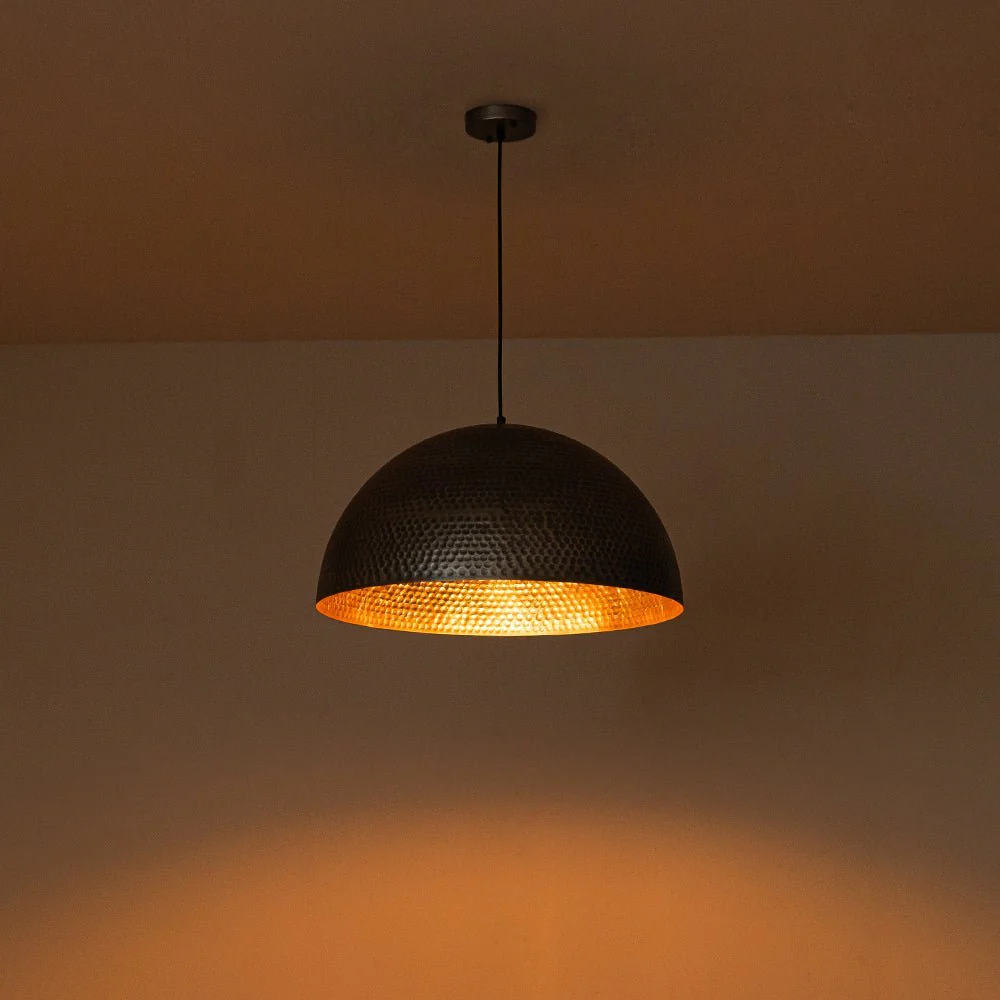 (OpenBox) Vintage Luxe Oversized Hammered Dome Pendant - Image 15