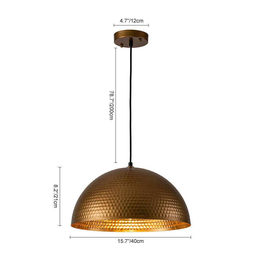 (OpenBox) Vintage Luxe Oversized Hammered Dome Pendant - Image 25