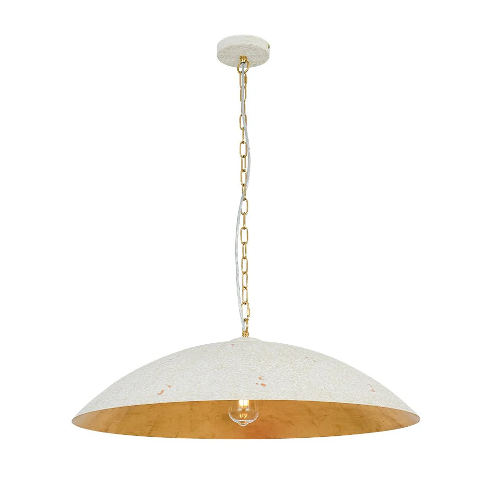 Vintage Oversized Flat Dome Metal Pendant Light - Image 27