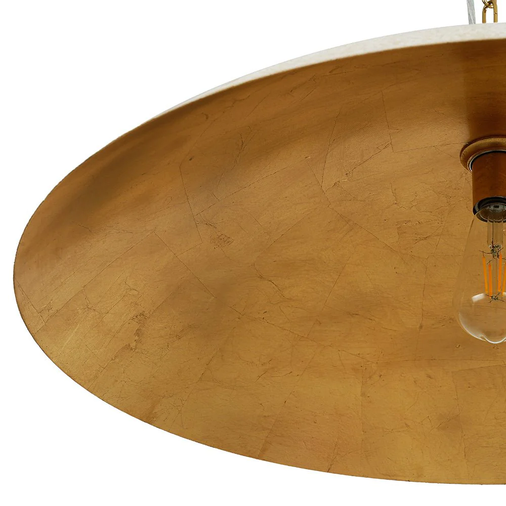 Vintage Oversized Flat Dome Metal Pendant Light - Image 30