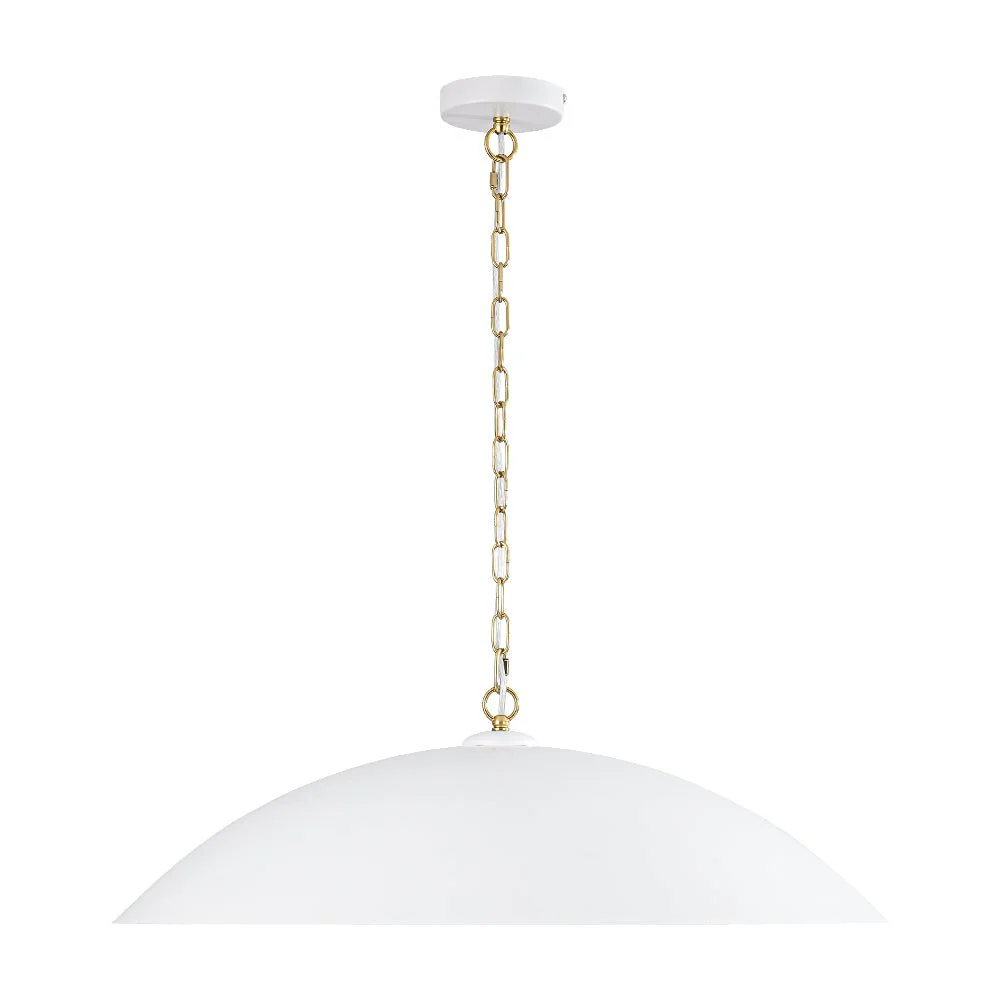 Vintage Oversized Flat Dome Metal Pendant Light - Image 35