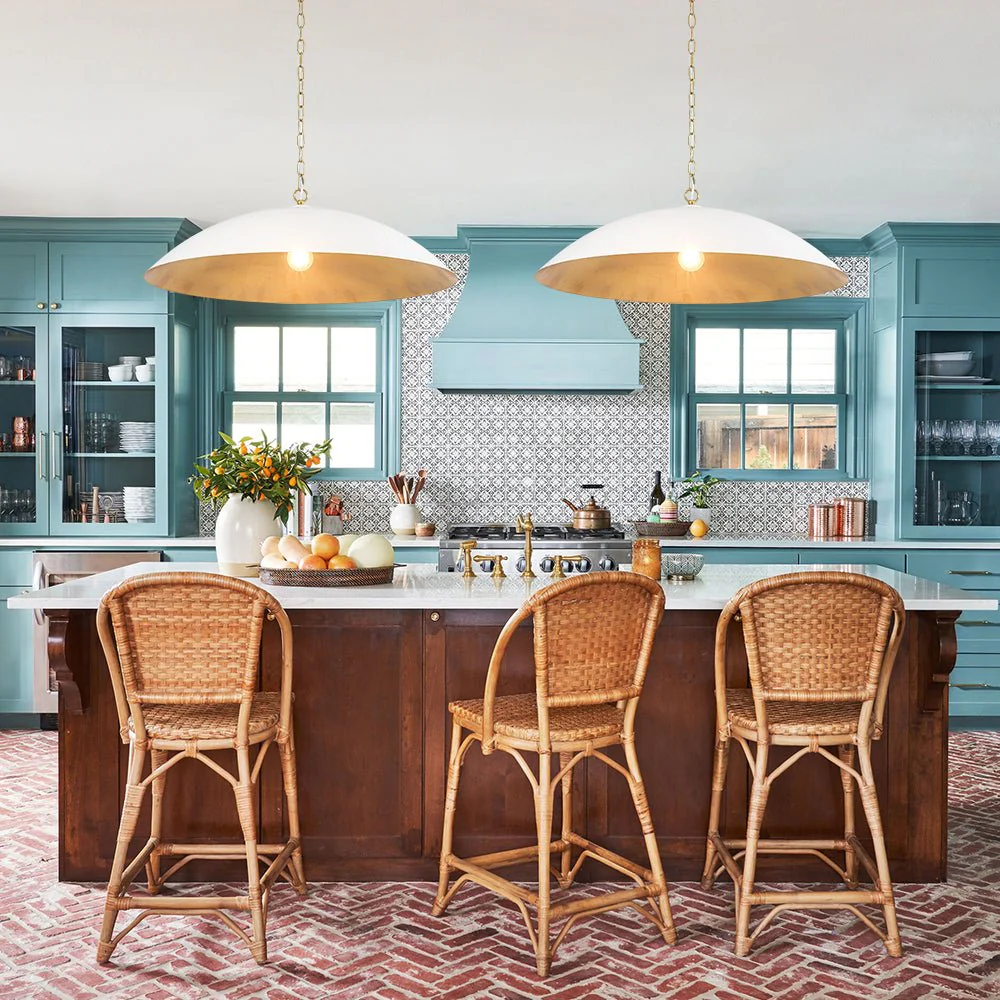 Vintage Oversized Flat Dome Metal Pendant Light - Image 7