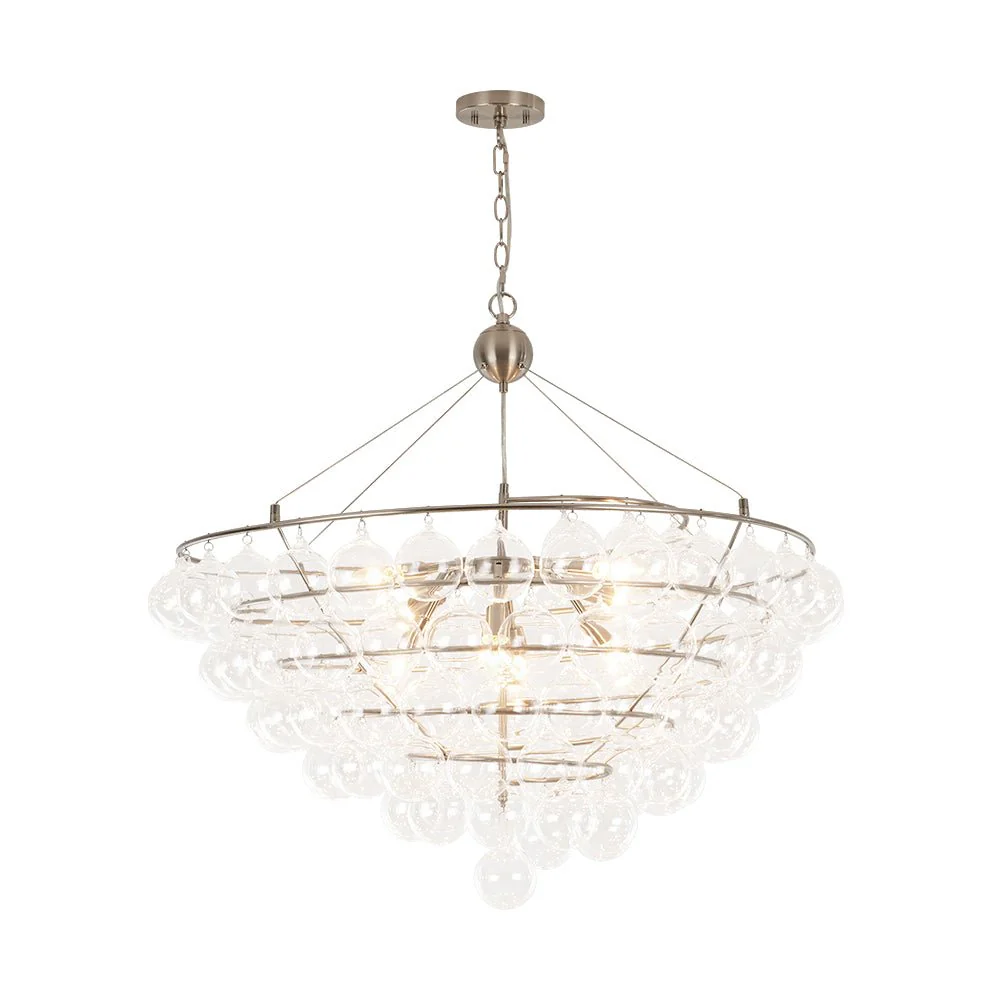 Oversized 8-Light Spiral Tiered Clear Glass Bubble Chandelier - Image 13