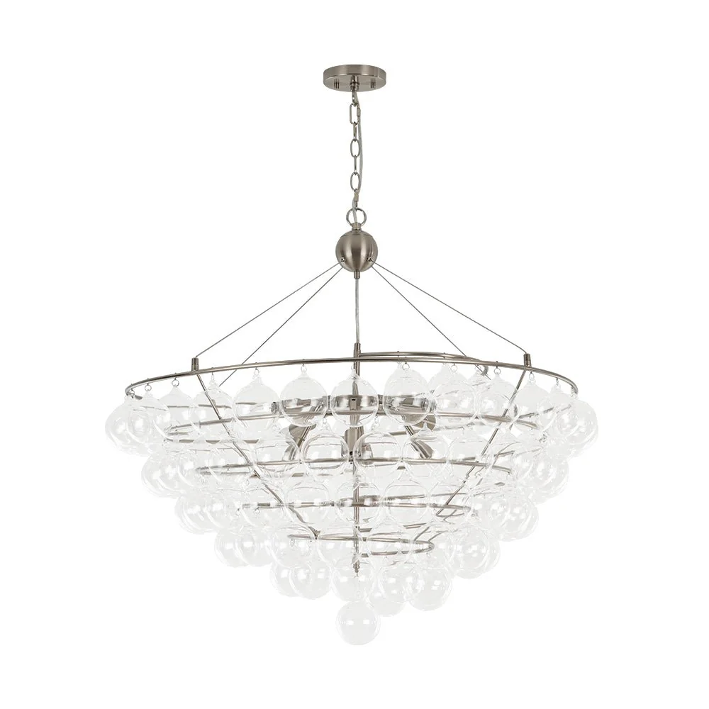 Oversized 8-Light Spiral Tiered Clear Glass Bubble Chandelier - Image 7