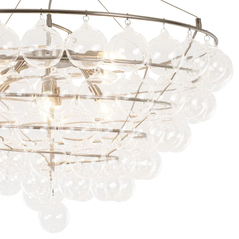 Oversized 8-Light Spiral Tiered Clear Glass Bubble Chandelier - Image 8