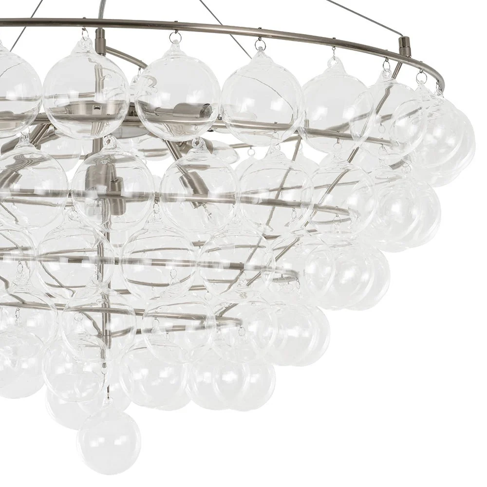 Oversized 8-Light Spiral Tiered Clear Glass Bubble Chandelier - Image 9