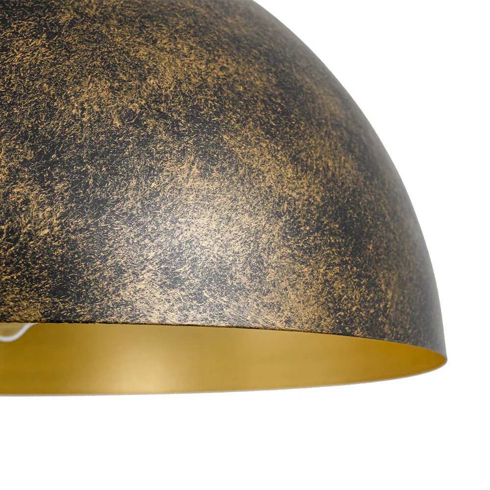 Oversized Antique Dark Rust Iron Dome Pendant Light - Image 24