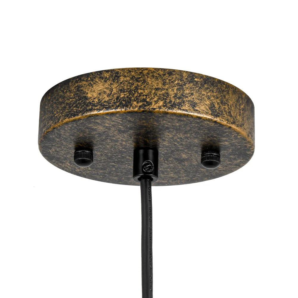 Oversized Antique Dark Rust Iron Dome Pendant Light - Image 25