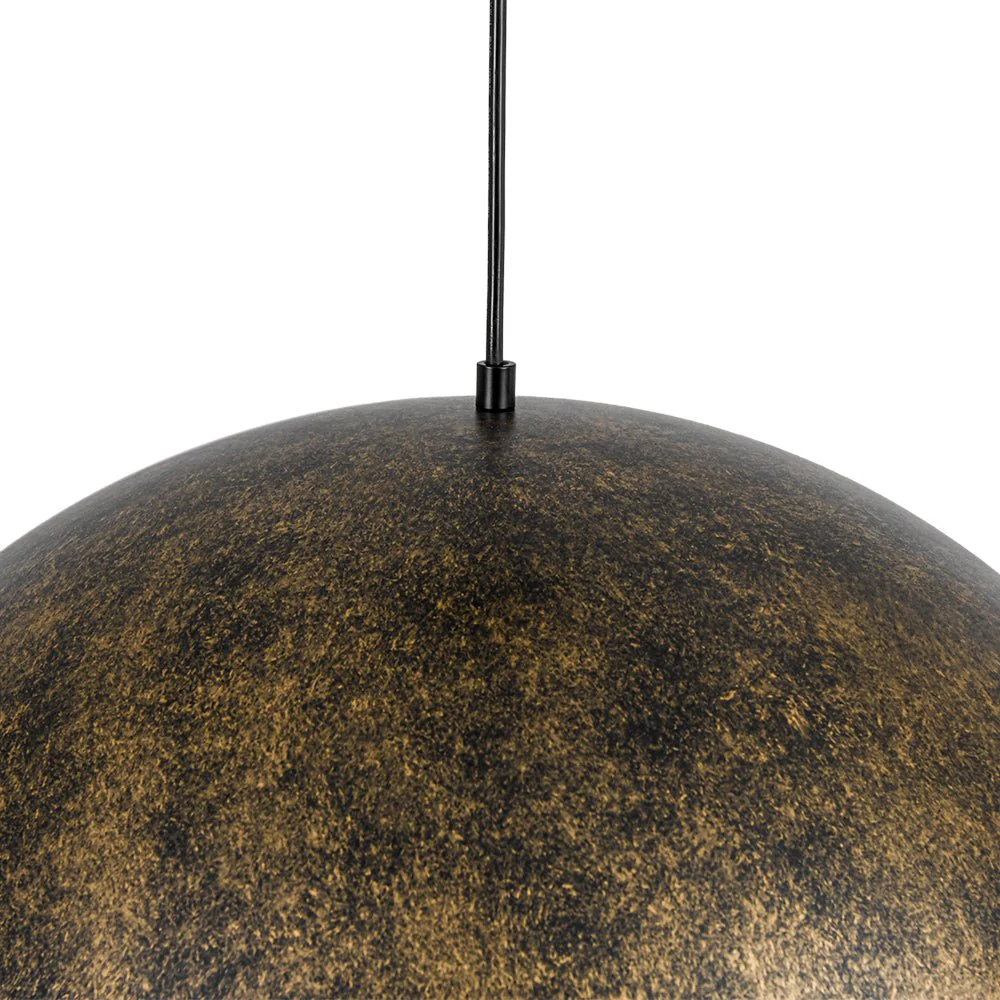 Oversized Antique Dark Rust Iron Dome Pendant Light - Image 26