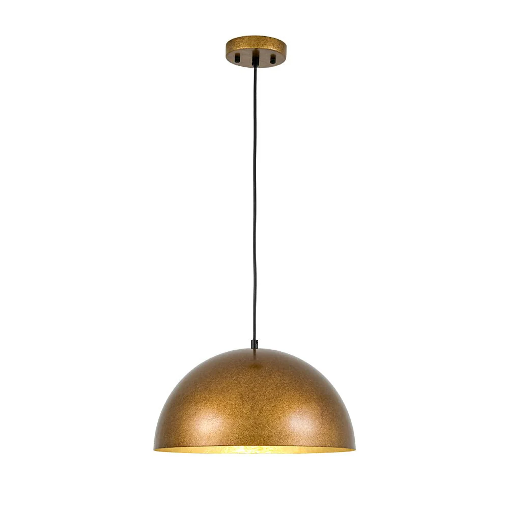 Oversized Antique Dark Rust Iron Dome Pendant Light - Image 29