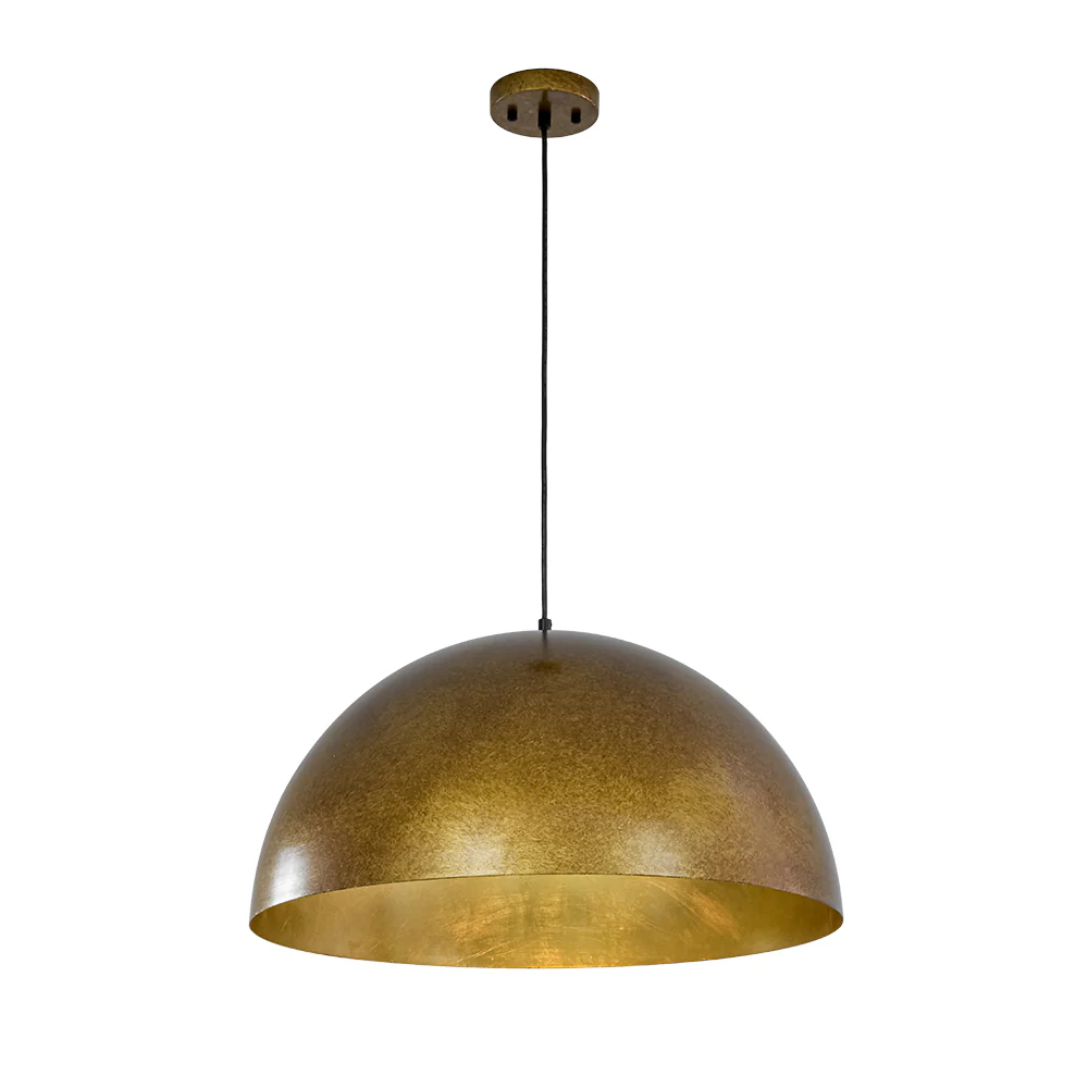 Oversized Antique Dark Rust Iron Dome Pendant Light - Image 33