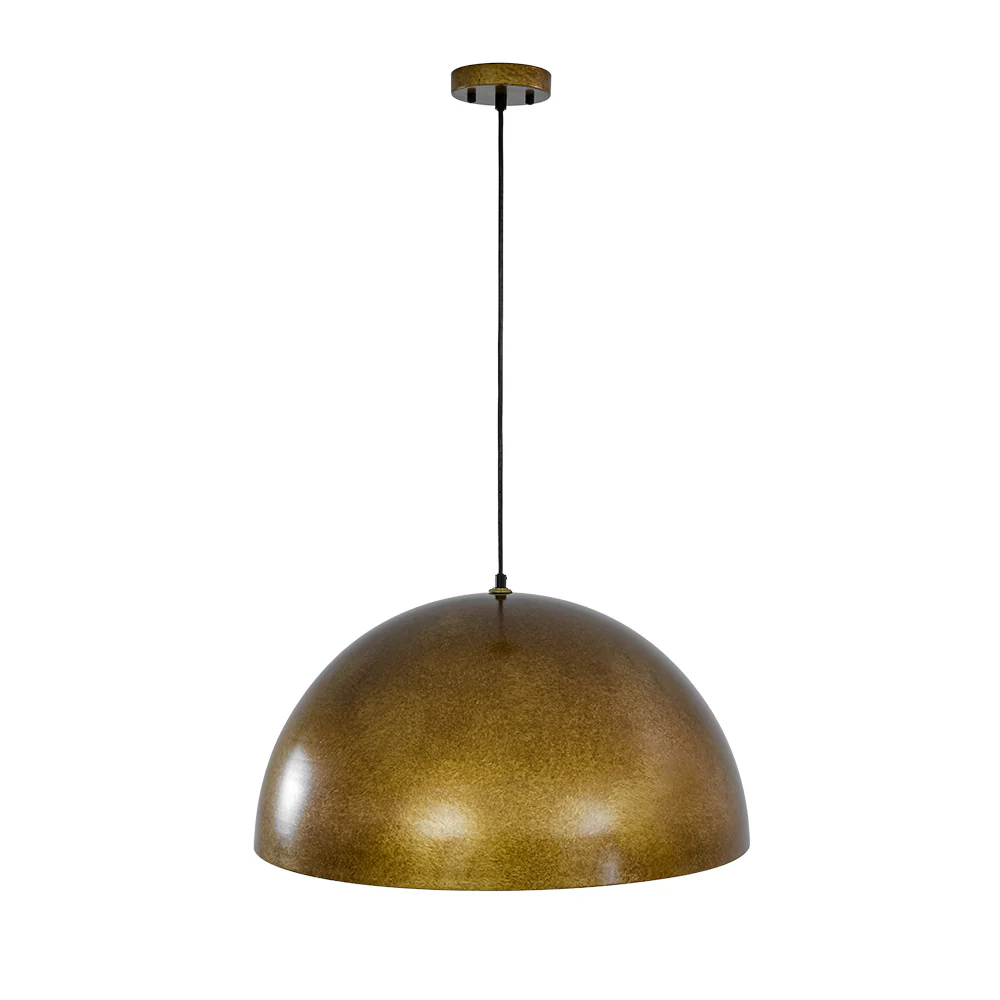 Oversized Antique Dark Rust Iron Dome Pendant Light - Image 34