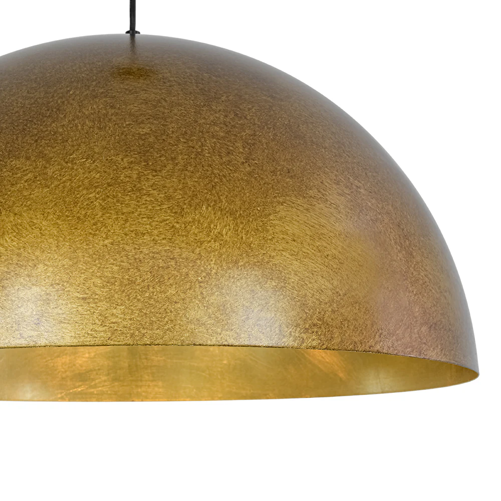 Oversized Antique Dark Rust Iron Dome Pendant Light - Image 39