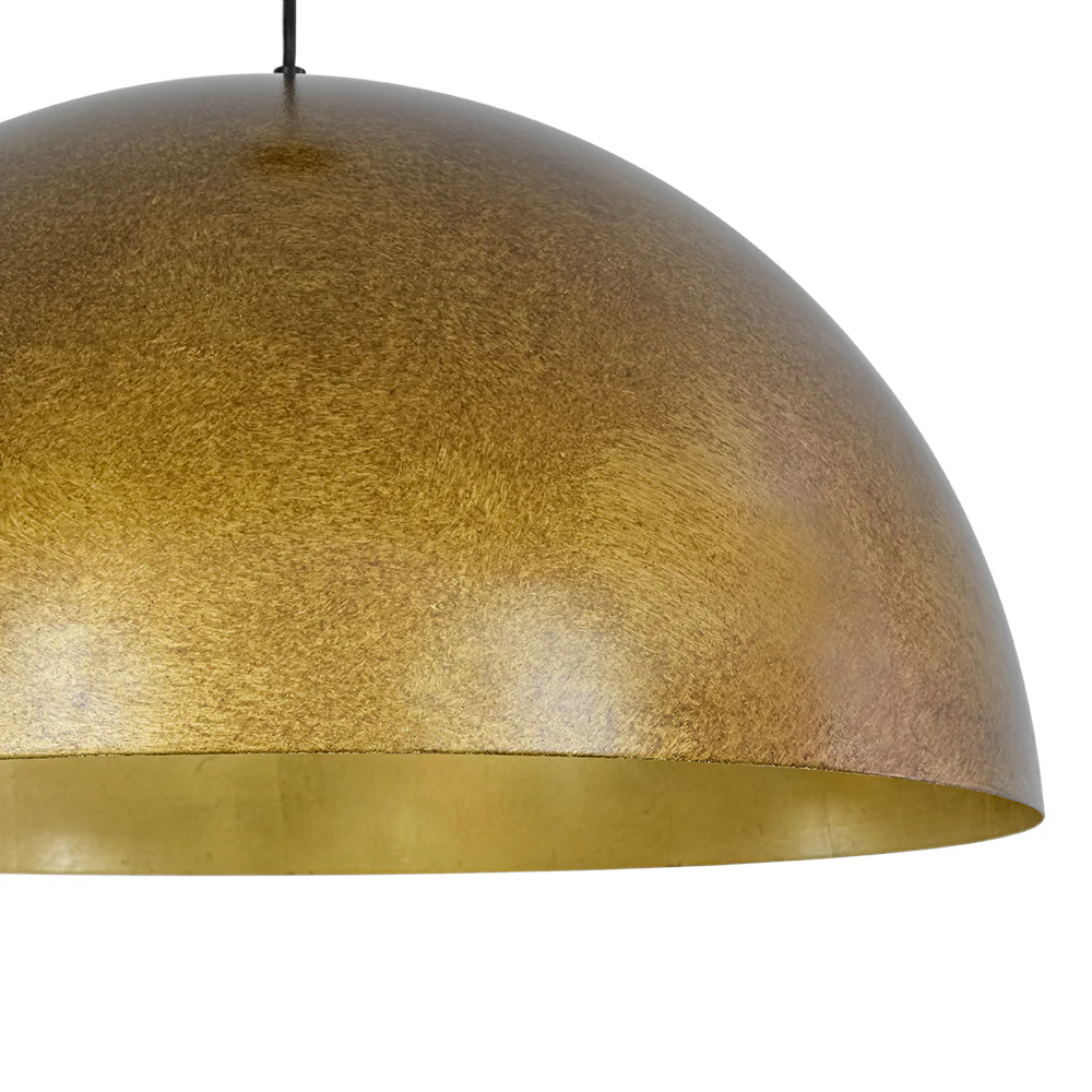 Oversized Antique Dark Rust Iron Dome Pendant Light - Image 40