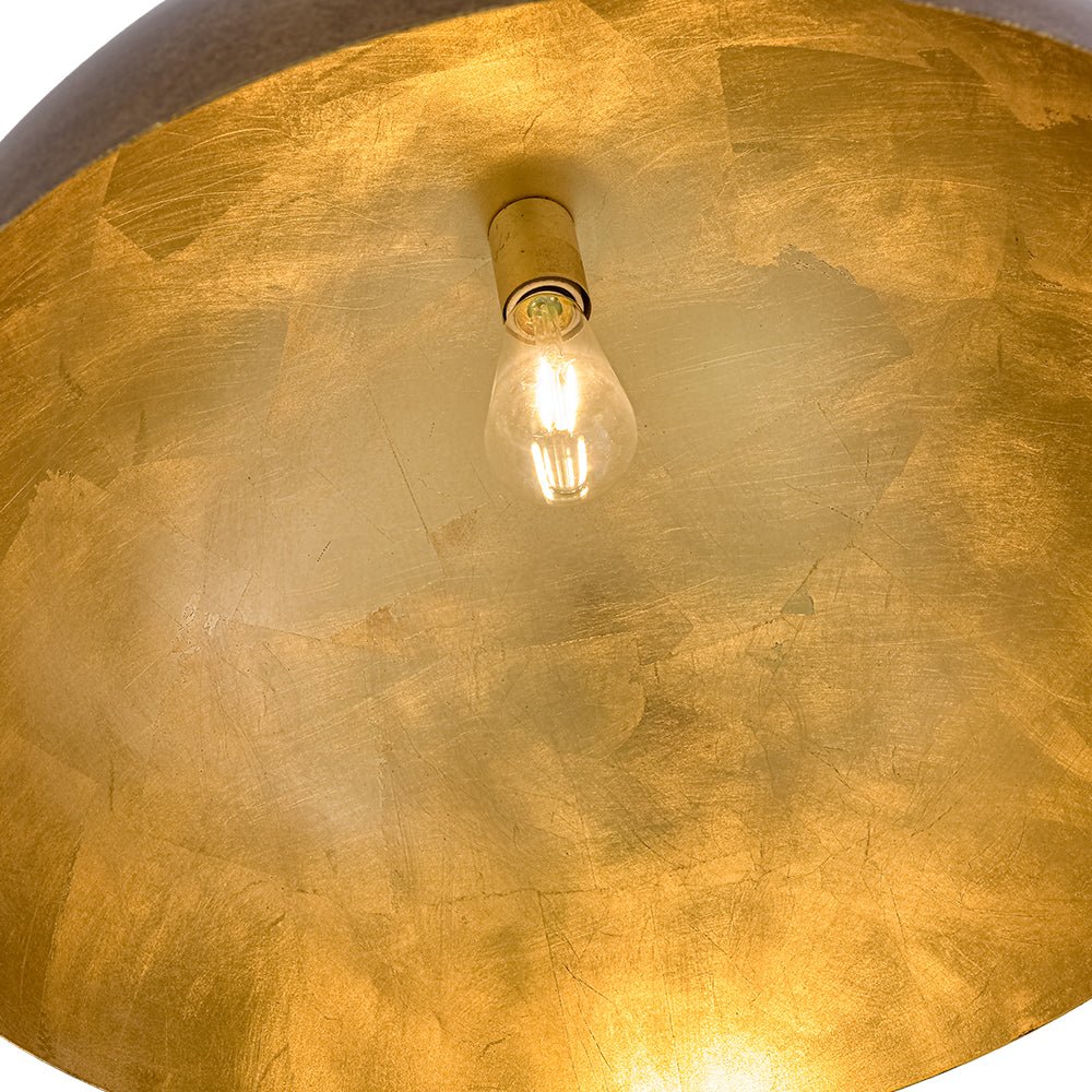 Oversized Antique Dark Rust Iron Dome Pendant Light - Image 41