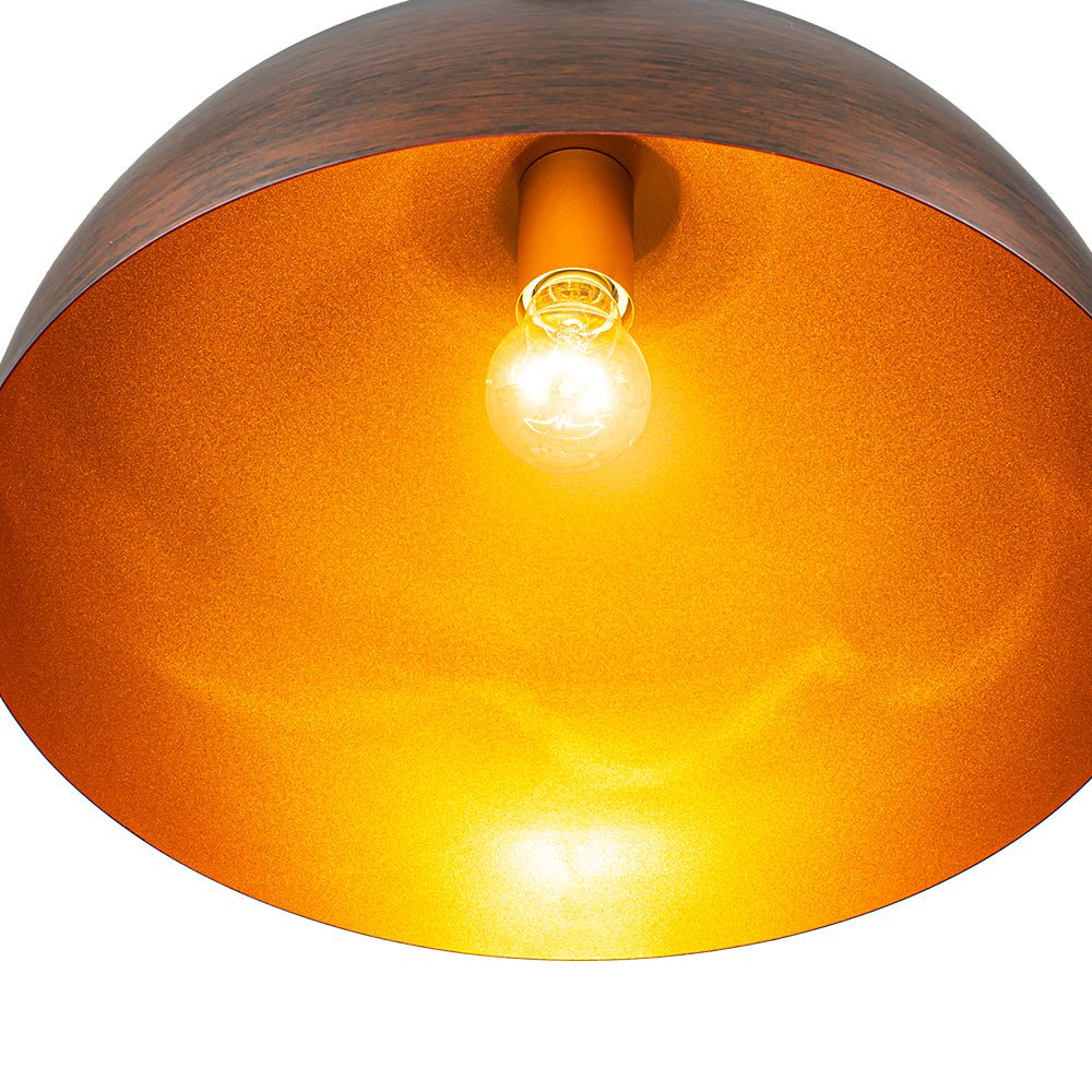 Oversized Industrial Oxidized Copper Patina Dome Pendant - Image 9