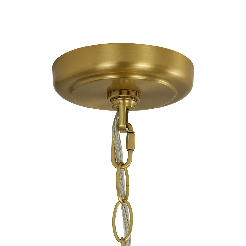 Oversized Vintage Luxe Brass Wide Iron Dome Pendant - Image 14