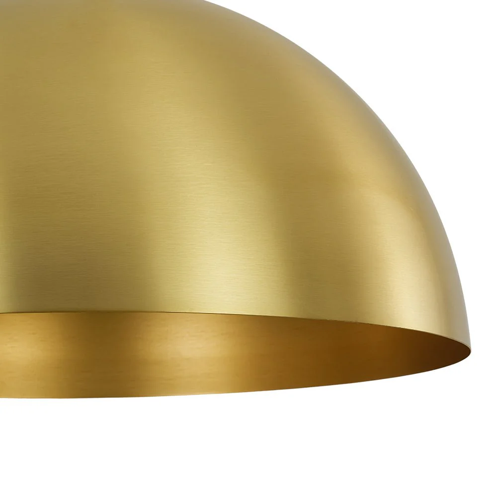 Oversized Vintage Luxe Brass Wide Iron Dome Pendant - Image 16