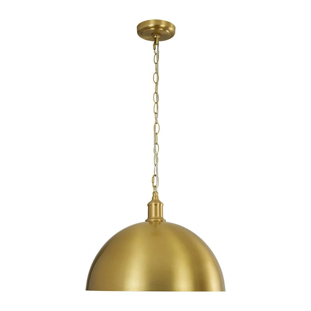 Oversized Vintage Luxe Brass Wide Iron Dome Pendant - Image 6